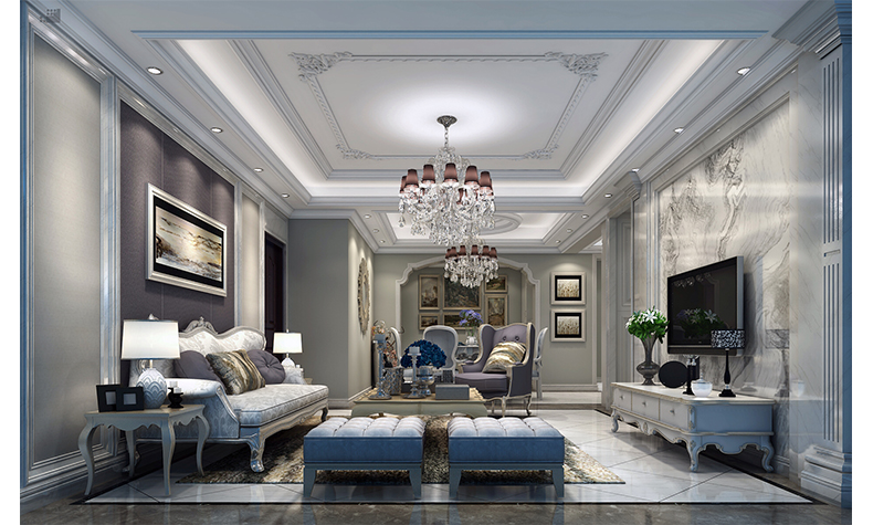 現(xiàn)代歐式風(fēng)格室內(nèi)裝修效果圖-綠地海長(zhǎng)流三居126平米-客廳 現(xiàn)代歐式風(fēng)格室內(nèi)裝修效果圖-綠地海長(zhǎng)流三居126平米-客廳