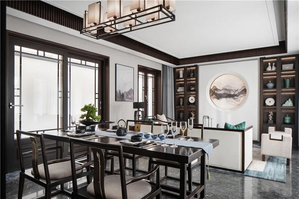 佛山市雅居樂(lè)&middot;江畔明珠新中式風(fēng)格四居室裝修案例