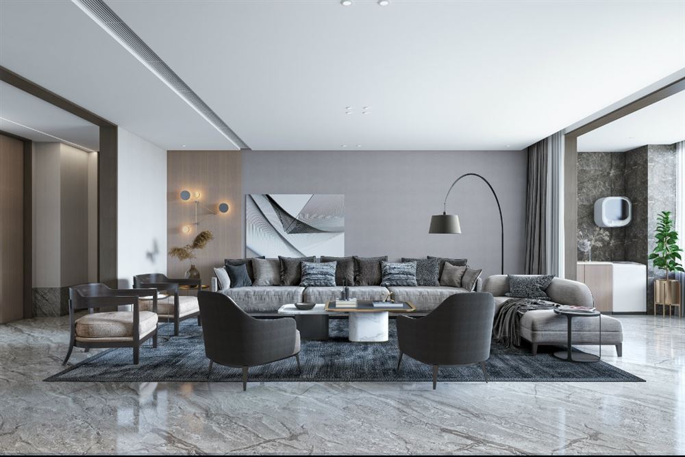 廣州市珊瑚灣畔現(xiàn)代風(fēng)格三居室裝修案例