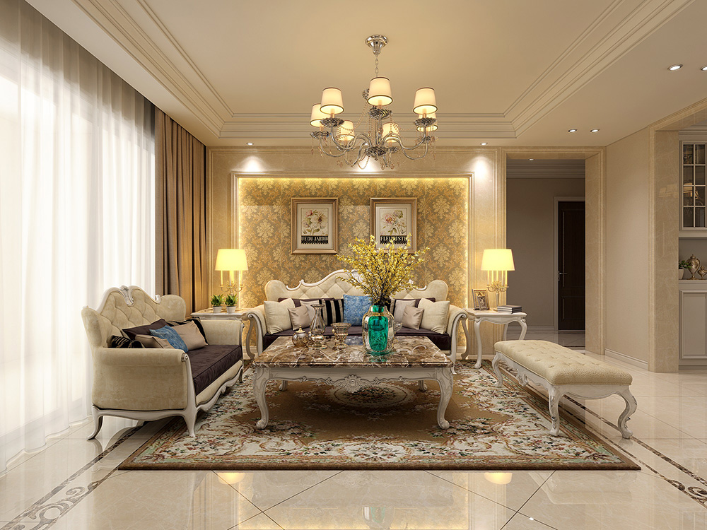 裝修公司簡歐風(fēng)格室內(nèi)裝修效果圖-客廳 裝修公司簡歐風(fēng)格室內(nèi)裝修效果圖-客廳