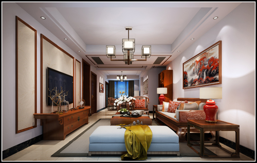 嘉興市大眾湖濱花園新中式風(fēng)格復(fù)式裝修案例