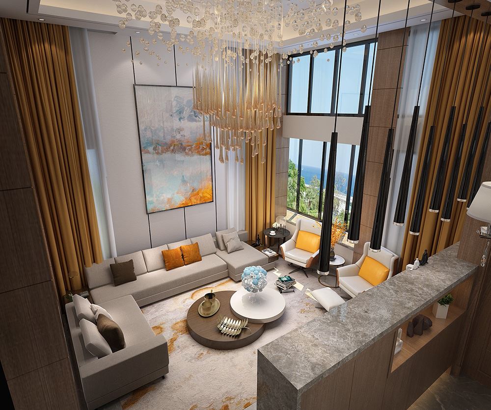 佛山市保利雲(yún)上輕奢風(fēng)格別墅裝修案例