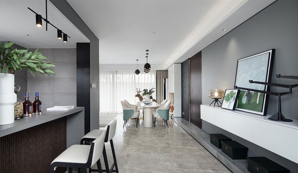 茂名市財富寫字樓現(xiàn)代簡約風(fēng)格三居室裝修案例