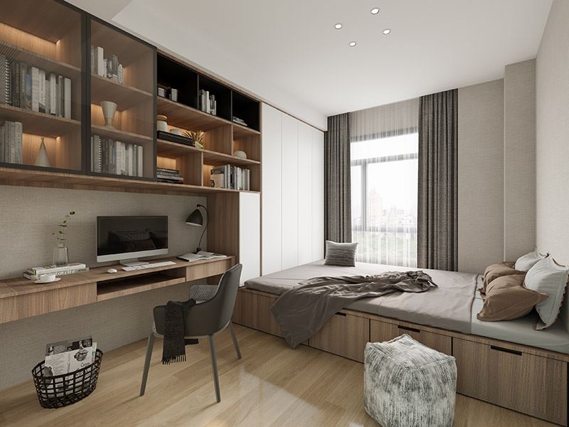 臺州市北門街機關邊現(xiàn)代簡約風格三居室裝修案例