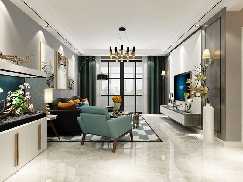 泰州市濱江國際歐式風(fēng)格三居室裝修案例