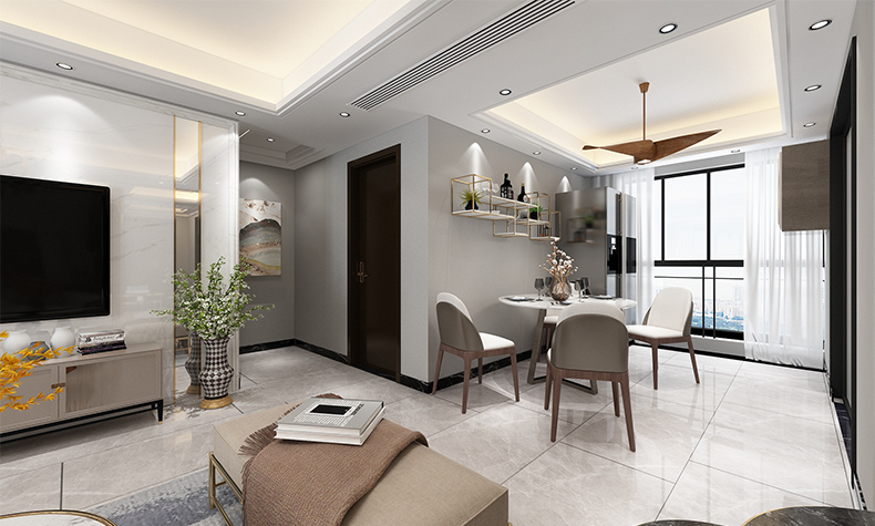 佛山市海倫堡玖悅瀾灣現(xiàn)代簡約風(fēng)格三居室裝修案例