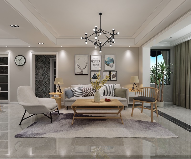 裝修公司北歐風格室內(nèi)裝修效果圖-客廳