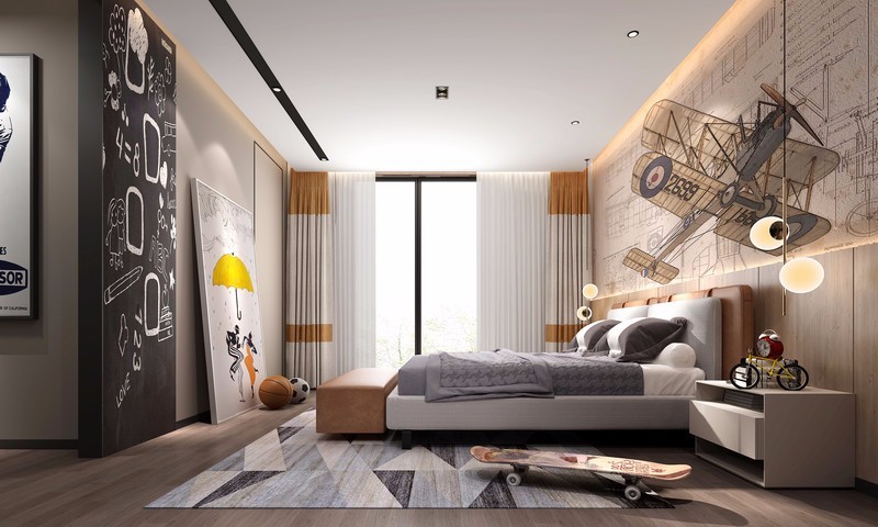 現(xiàn)代簡約風(fēng)格室內(nèi)設(shè)計(jì)家裝案例-次臥 現(xiàn)代簡約風(fēng)格室內(nèi)設(shè)計(jì)家裝案例-次臥