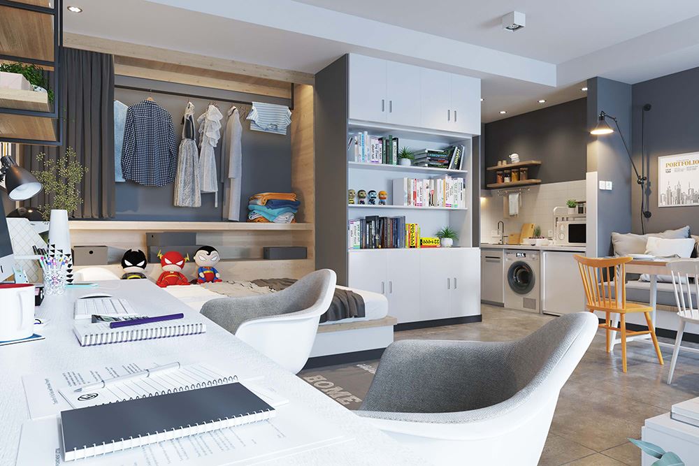 佛山市龍光&middot;天瀛現(xiàn)代簡(jiǎn)約風(fēng)格二居室裝修案例