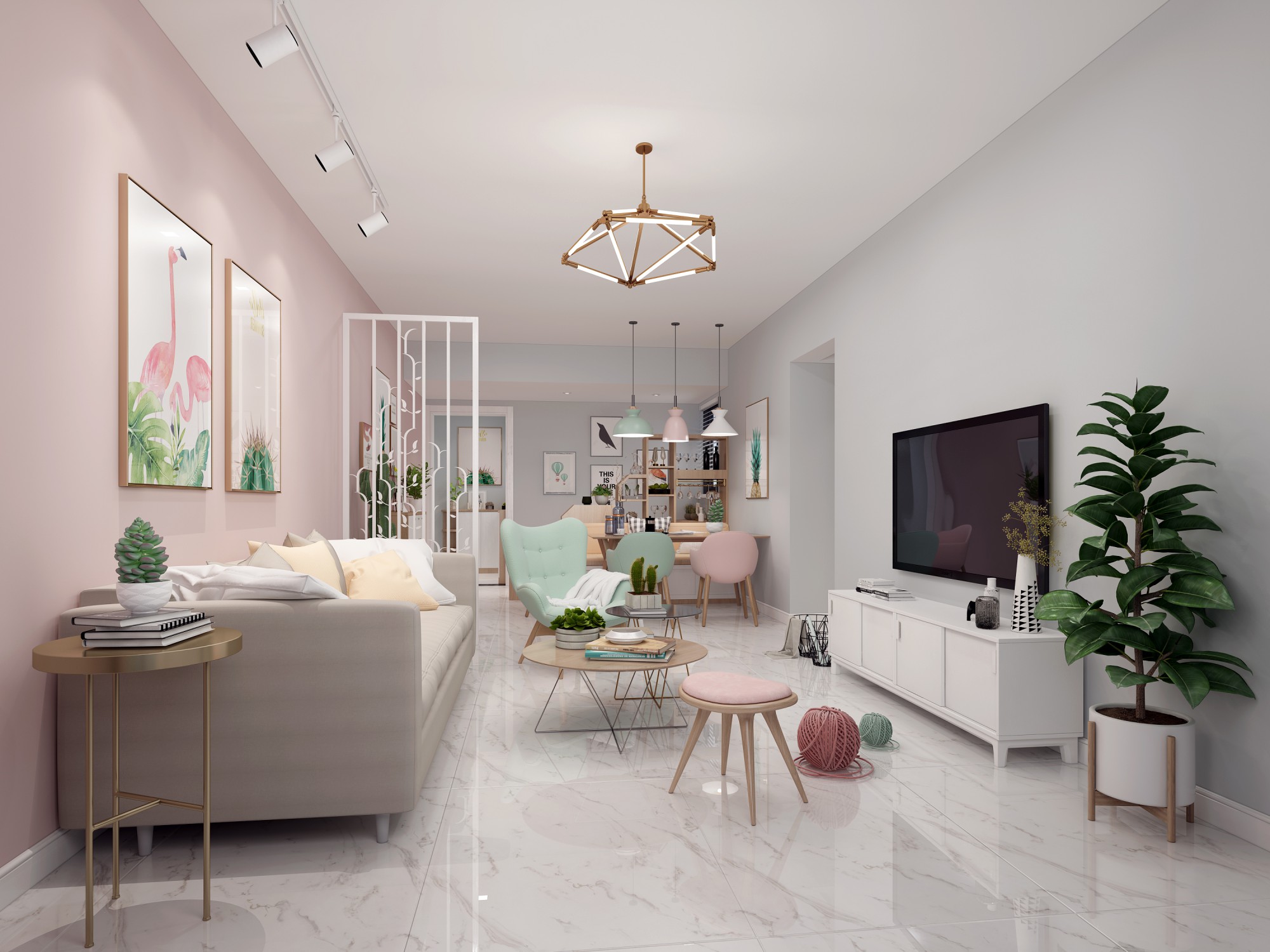 和合新城三居135平米北歐風(fēng)格裝修案例-客廳 和合新城三居135平米北歐風(fēng)格裝修案例-客廳