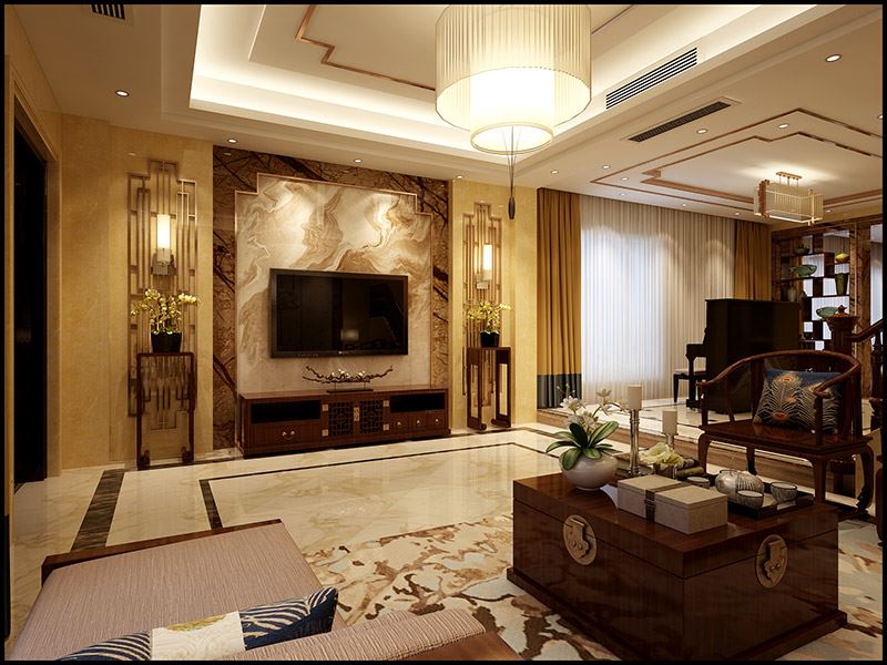 佛山市旭輝江山新中式風(fēng)格別墅裝修案例