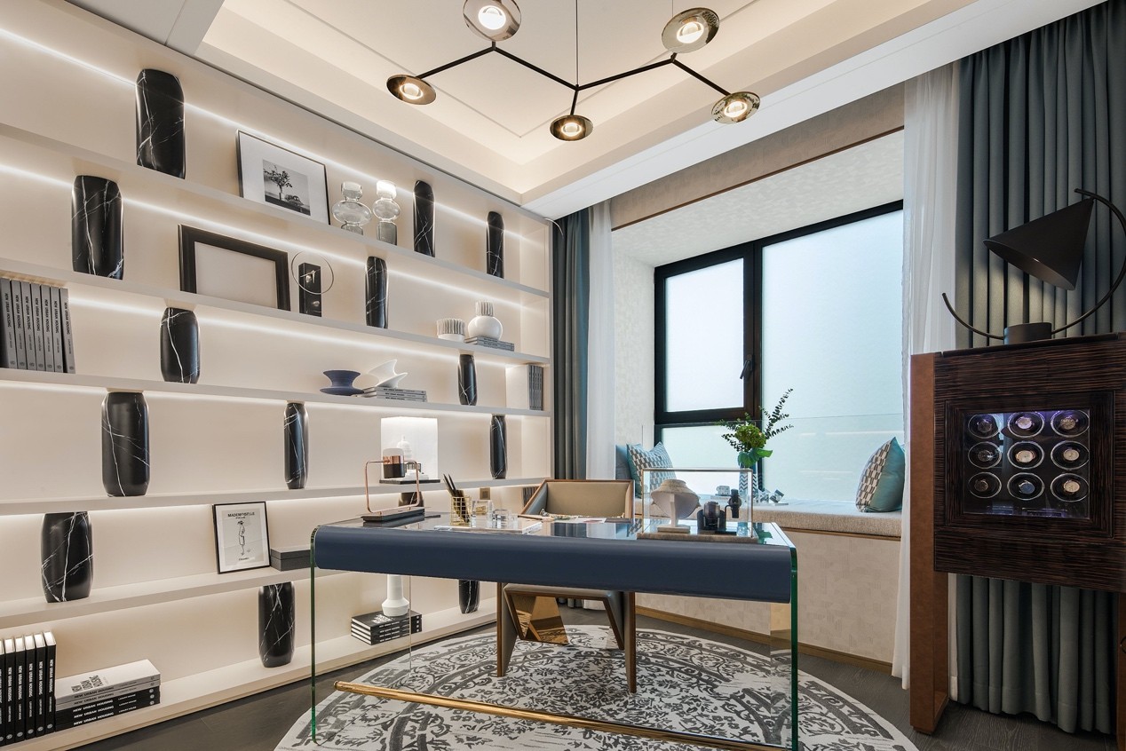 裝修案例新中式混搭風(fēng)格室內(nèi)裝修效果圖-書(shū)房 裝修案例新中式混搭風(fēng)格室內(nèi)裝修效果圖-書(shū)房