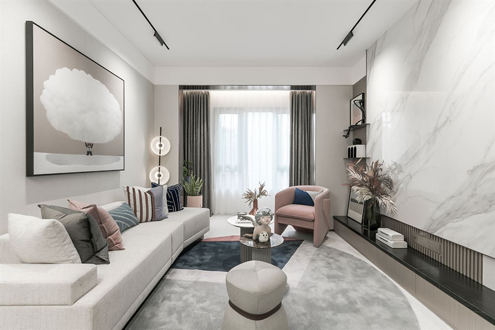 佛山市招商樾園現(xiàn)代簡約風(fēng)格三居室裝修案例