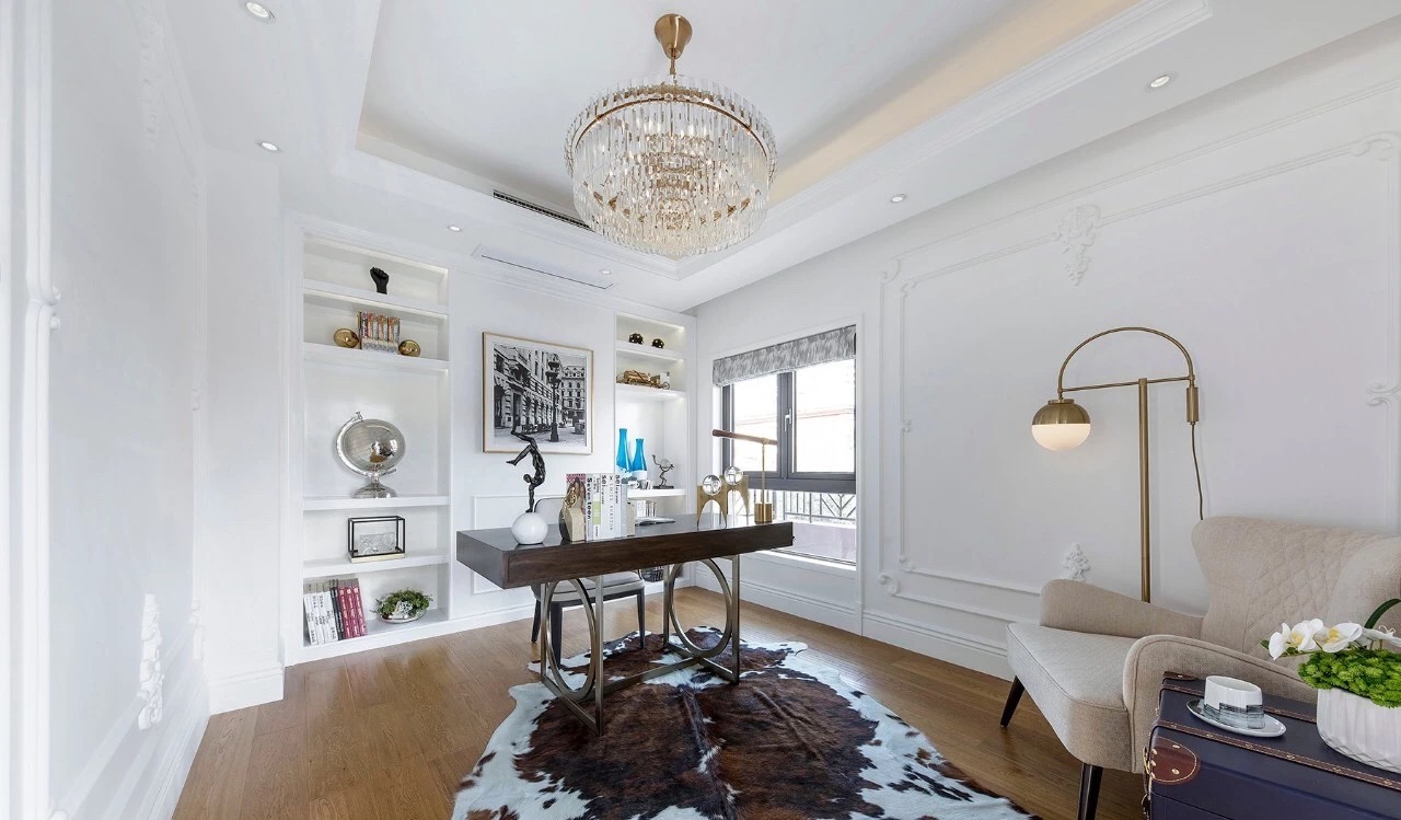 法式輕奢風(fēng)格家裝設(shè)計室內(nèi)裝修效果圖-書房 法式輕奢風(fēng)格家裝設(shè)計室內(nèi)裝修效果圖-書房