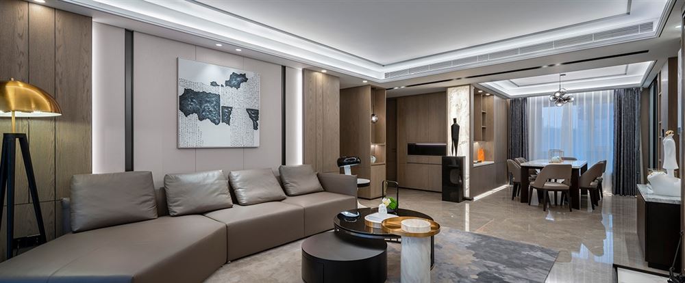 江門市白石路住宅樓新中式風(fēng)格三居室裝修案例