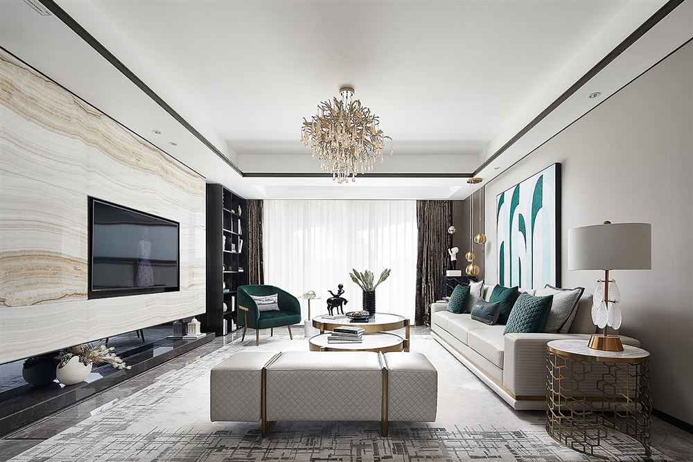 自貢市貢井區(qū)席草田居委會小區(qū)現代簡約風格四居室裝修案例