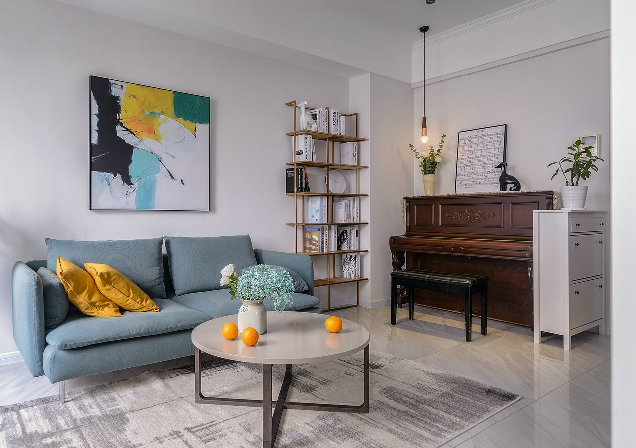 北歐清新風(fēng)格家裝設(shè)計(jì)復(fù)式裝修效果圖-客廳茶幾 北歐清新風(fēng)格家裝設(shè)計(jì)復(fù)式裝修效果圖-客廳茶幾