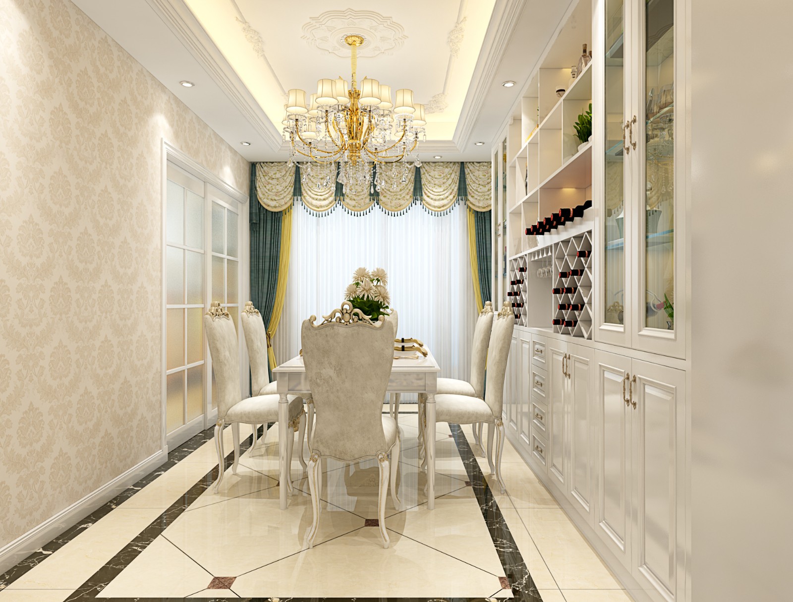 歐式奢華風(fēng)格家裝設(shè)計室內(nèi)裝修效果圖-餐廳 歐式奢華風(fēng)格家裝設(shè)計室內(nèi)裝修效果圖-餐廳
