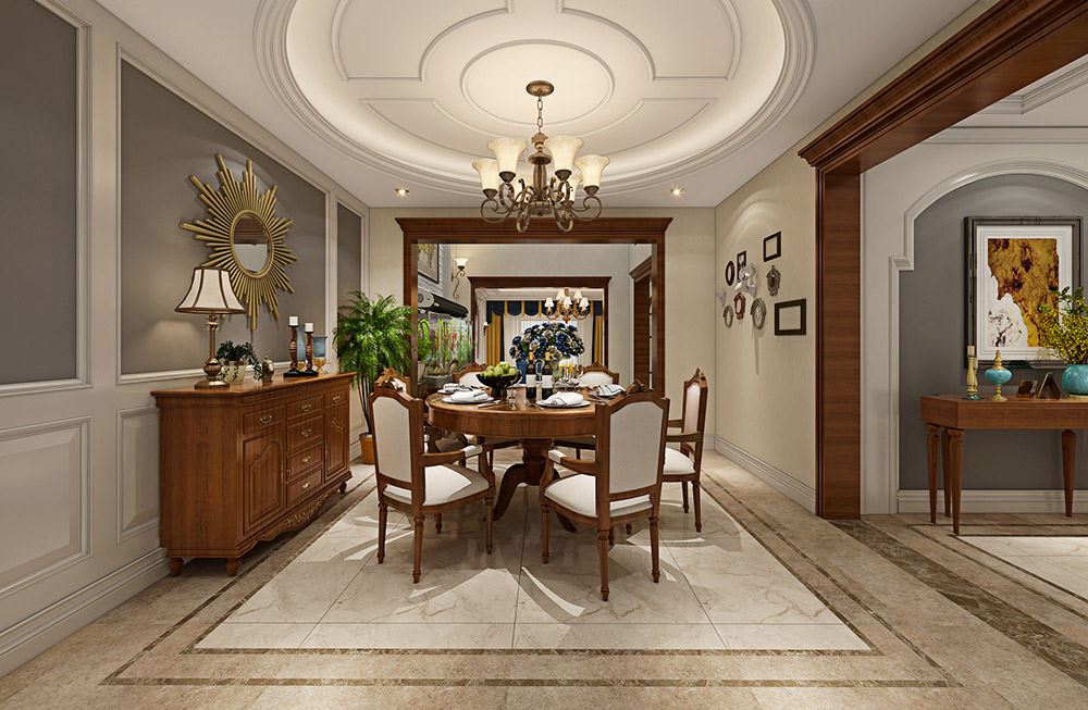 楚雄彝族自治州龍庭雅苑美式風格別墅裝修案例