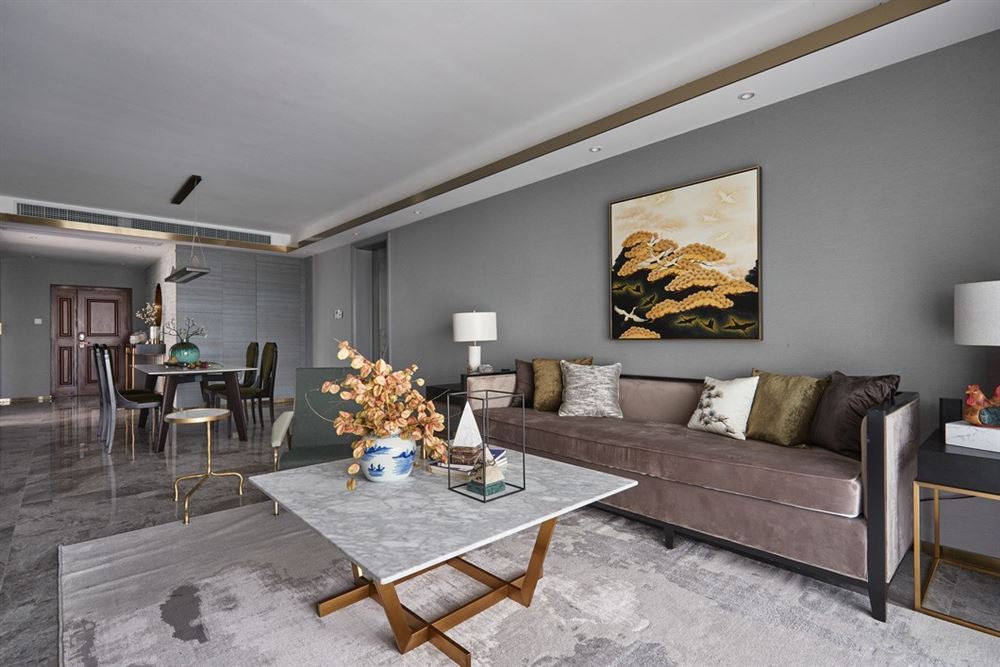 江門市鶴山碧桂園別墅新中式風(fēng)格三居室裝修案例