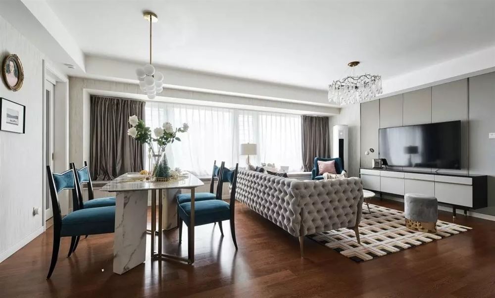 湛江市華盛城市花園美式風(fēng)格三居室裝修案例