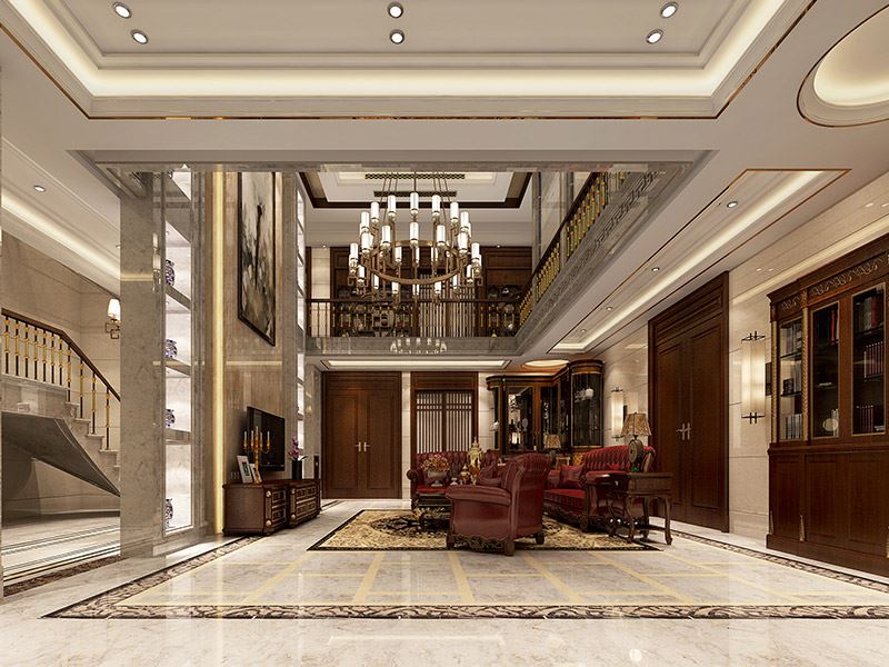 常州市萬科理想城商鋪新中式風(fēng)格別墅裝修案例