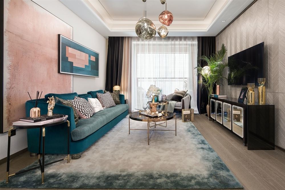 江門市東慶北路小區(qū)輕奢風(fēng)格三居室裝修案例