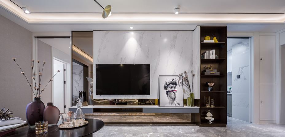 江門市萊茵華庭輕奢風格三居室裝修案例