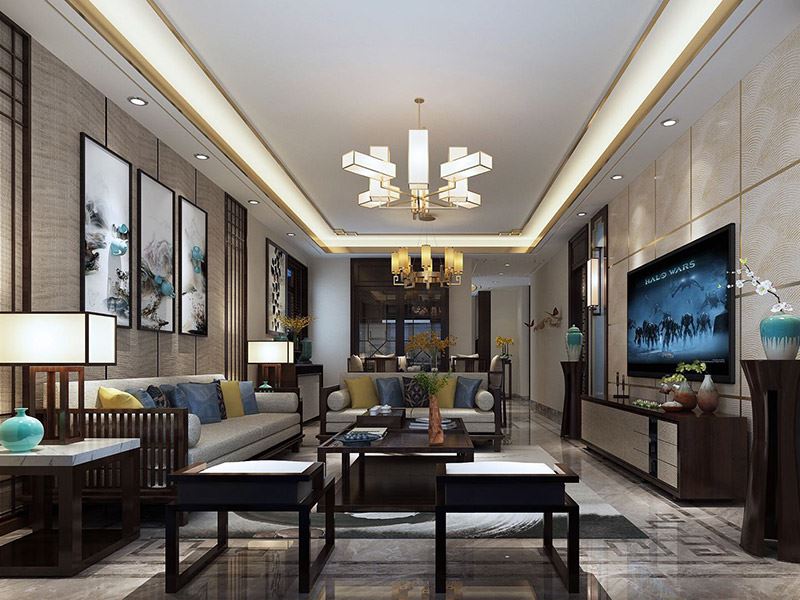 自貢市東街21號(hào)院新中式風(fēng)格別墅裝修案例