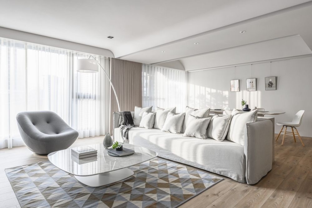 原木米白簡約風(fēng)格室內(nèi)家裝案例效果圖-客廳 原木米白簡約風(fēng)格室內(nèi)家裝案例效果圖-客廳