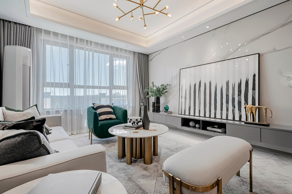 北歐輕奢風格室內(nèi)家裝案例效果圖-客廳 北歐輕奢風格室內(nèi)家裝案例效果圖-客廳