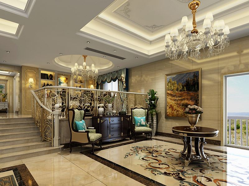佛山市旭輝恒基鉑仕灣歐式風格別墅裝修案例