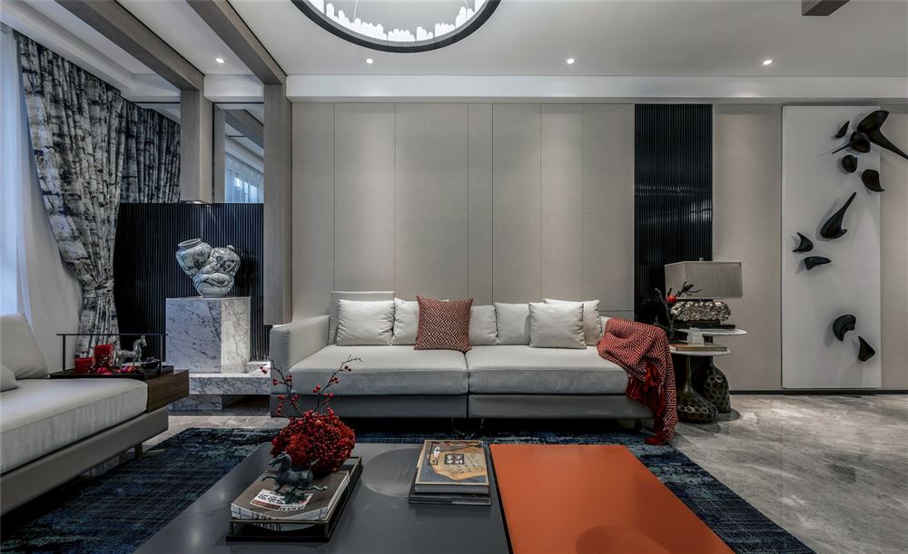 佛山市越秀閱湖臺(tái)新中式風(fēng)格三居室裝修案例