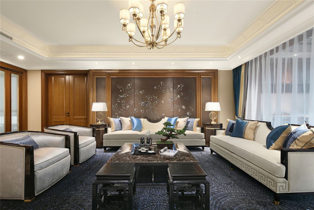 楚雄彝族自治州北浦小區(qū)新中式風格平層裝修案例