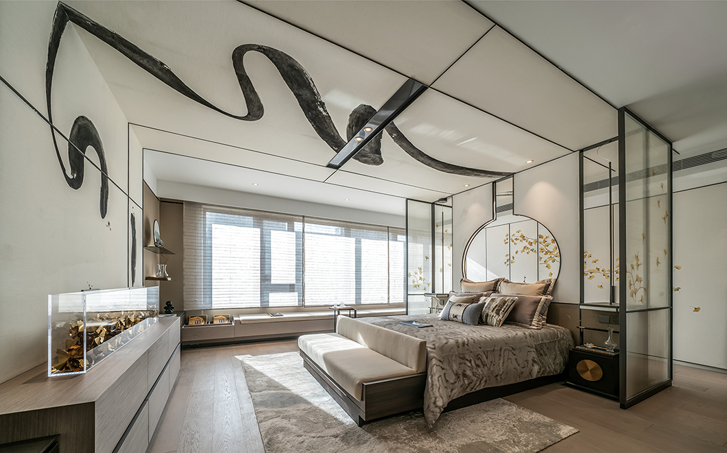 新中式風格室內(nèi)家裝案例效果圖-臥室 新中式風格室內(nèi)家裝案例效果圖-臥室