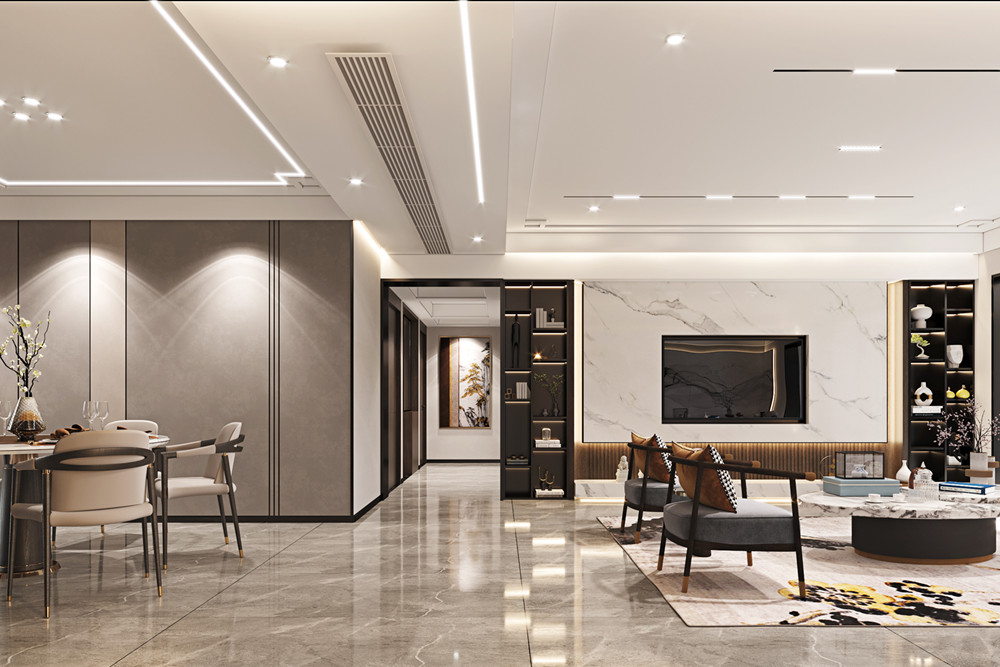 汕頭市御園新中式風格四居室裝修案例