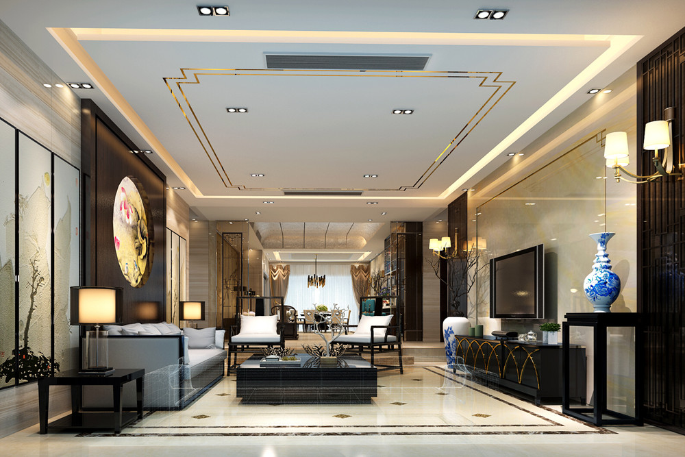 惠州市碧桂園南昆大觀別墅新中式風(fēng)格別墅裝修案例