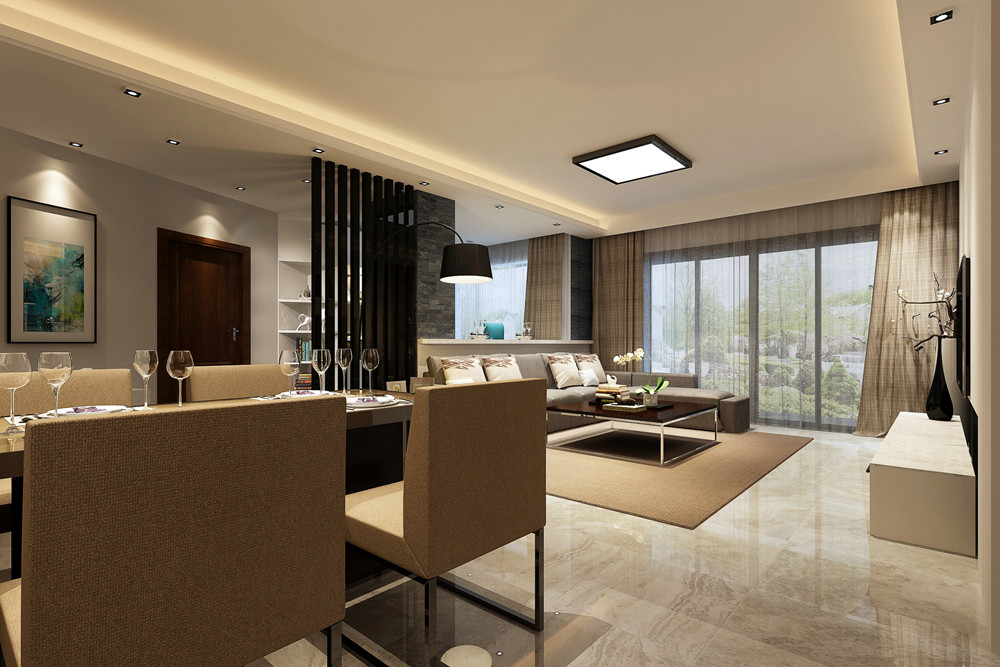 江門市碧桂園翡翠香堤現(xiàn)代簡(jiǎn)約風(fēng)格三居室裝修案例