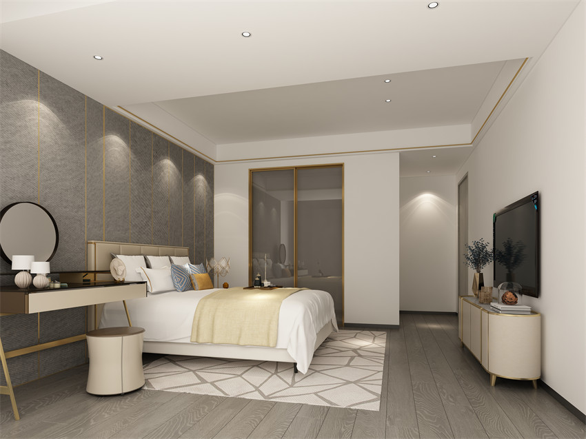 廣州市南沙奧園輕奢風格三居室裝修案例