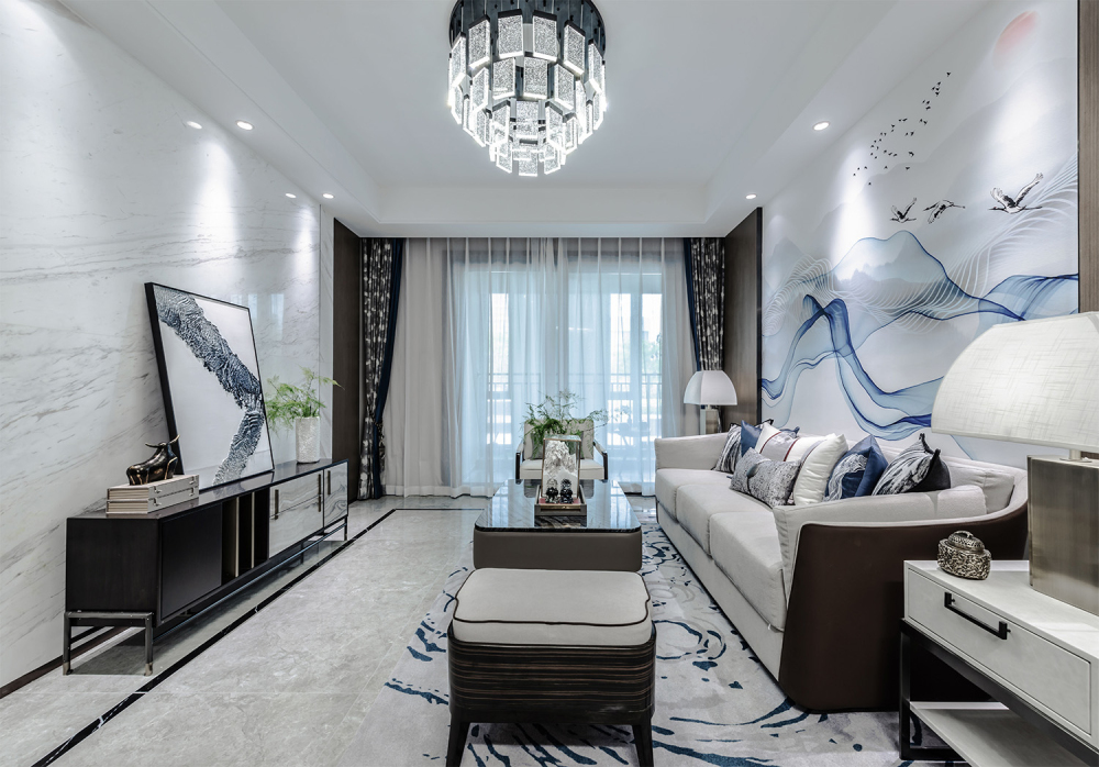 廣州市廣州亞運(yùn)城天譽(yù)新中式風(fēng)格三居室裝修案例