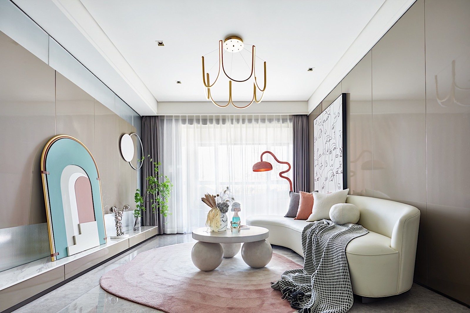 廣州市南沙奧園輕奢風格三居室裝修案例