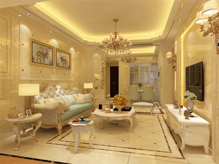 廣州市越秀星匯文璽歐式風格四居室裝修案例