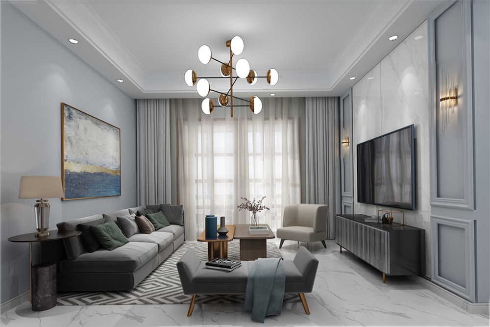 南寧市世茂茂御府現(xiàn)代簡約風格三居室裝修案例