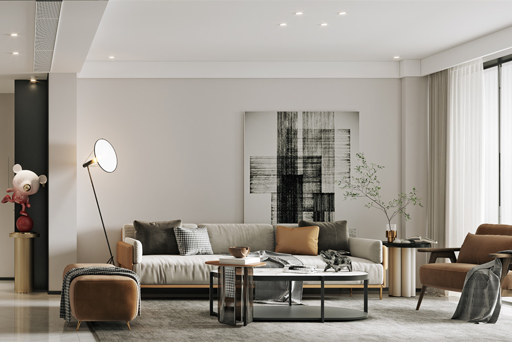 嘉興市金倉(cāng)花苑現(xiàn)代簡(jiǎn)約風(fēng)格四居室裝修案例