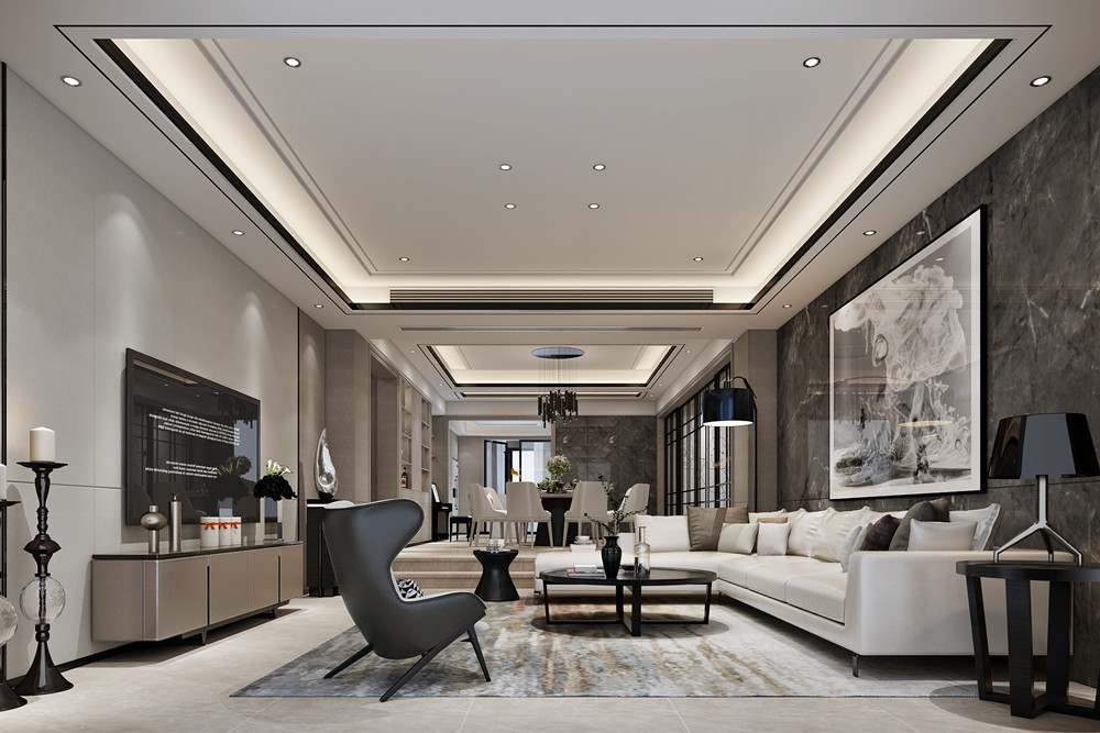 嘉興市濱海之星現(xiàn)代簡約風格四居室裝修案例