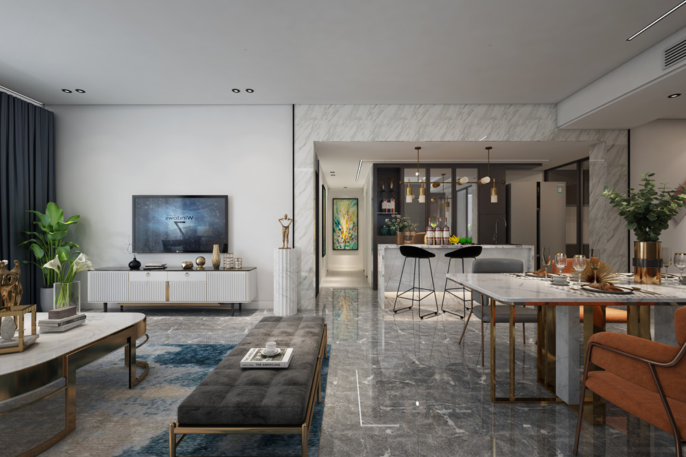 中山市萬科柏悅灣現(xiàn)代簡約風(fēng)格三居室裝修案例