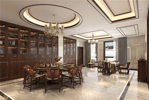 玉林市博白云星錢隆學府新中式風格四居室裝修案例
