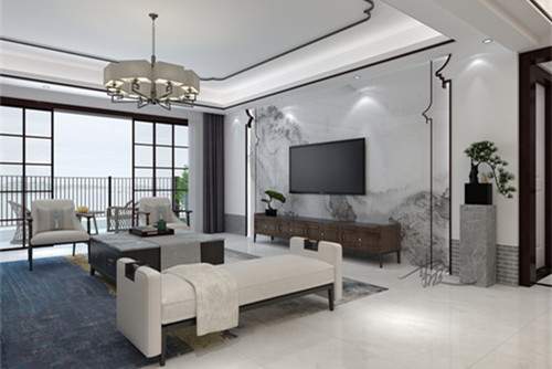 梧州市精通中央公園C區(qū)新中式風格平層裝修案例