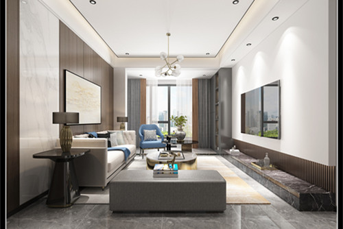 玉林市博白云星錢隆學府輕奢風格三居室裝修案例