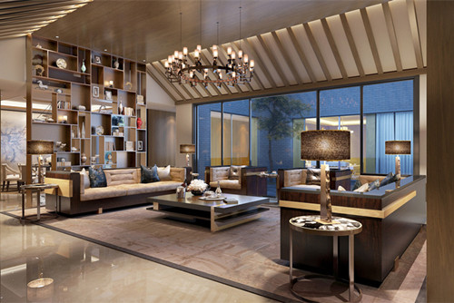 梧州市安居小區(qū)新中式風(fēng)格三居室裝修案例